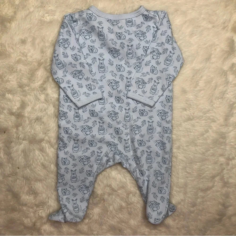 Fixoni Footed Onesie Pajamas  Kangaroo / Koloa Snaps Blue Size 1-3 Months - Picture 12 of 16